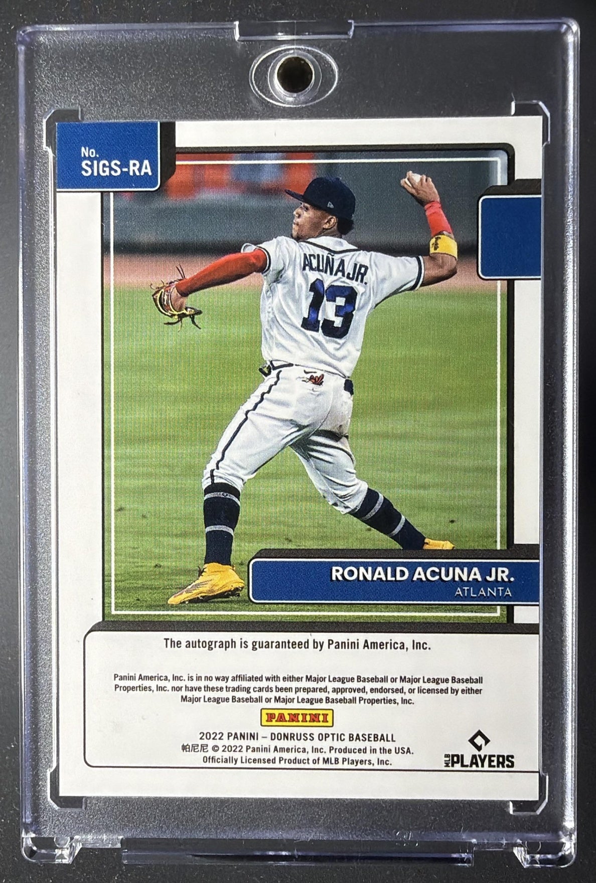 2022 Panini Donruss Optic Ronald Acuna Jr. #SIGS-RA Signature Series Auto