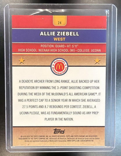 2024 Topps Chrome McDonald's Allie Ziebell #039 Red RayWave 3/5