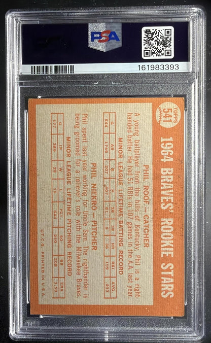 1964 Topps Braves Rookie Stars Phil Roof Phil Niekro #541 RC PSA 3