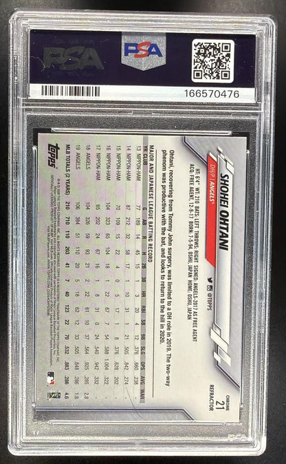 2020 Topps Chrome Shohei Ohtani #21 X-Fractor Refractor PSA 9