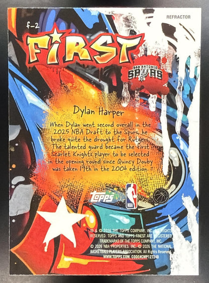 2025-26 Topps Finest Dylan Harper #F-2 First Refractor RC