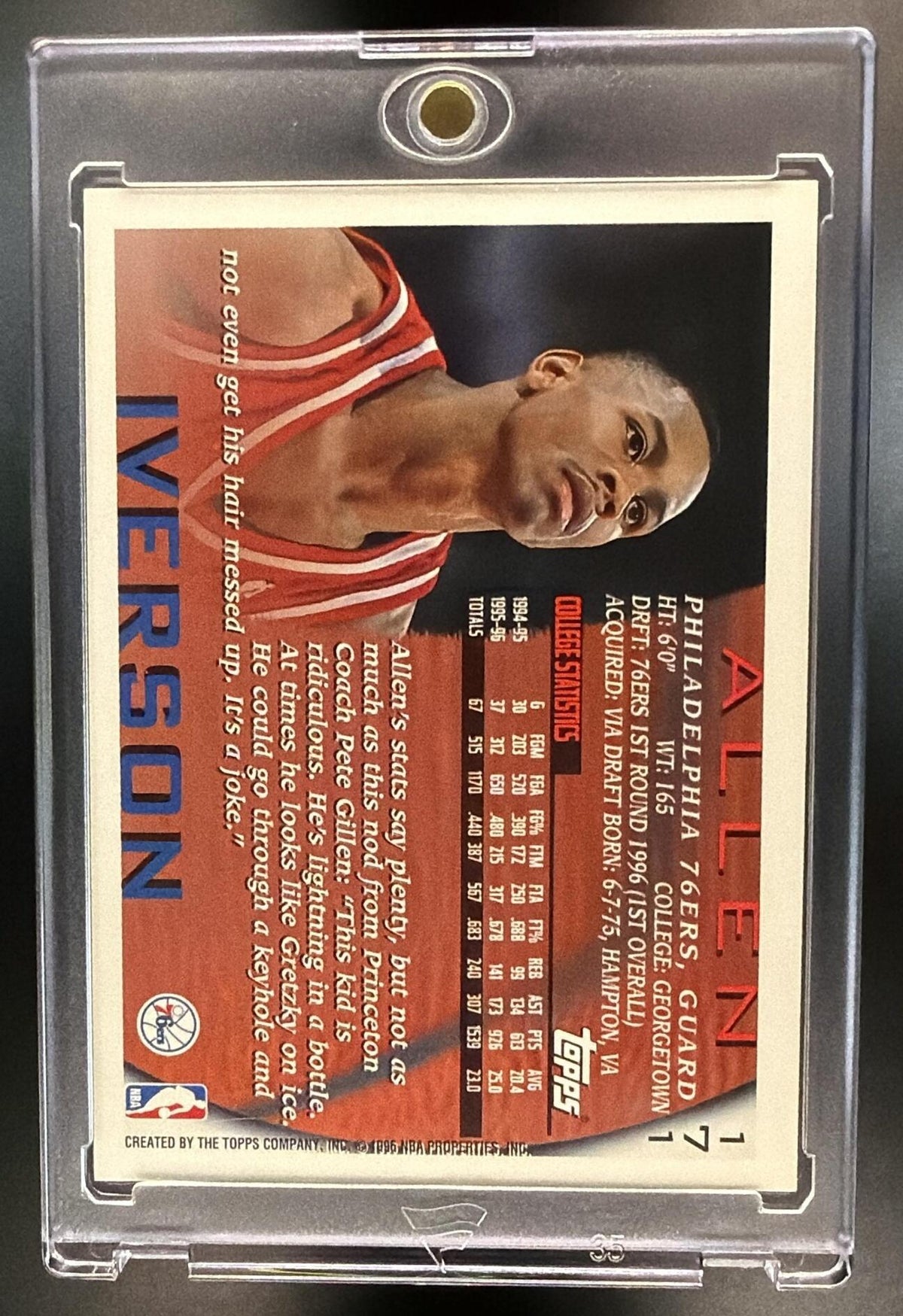 1996-97 Topps Allen Iverson Foil NBA 50 RC