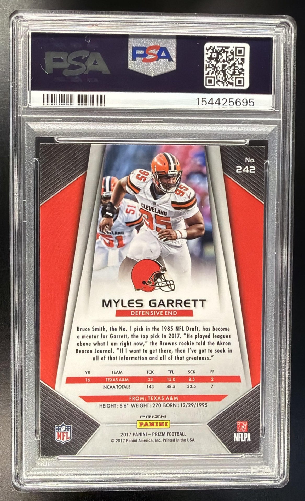 2017 Panini Prizm Myles Garrett #242 RC PSA 9