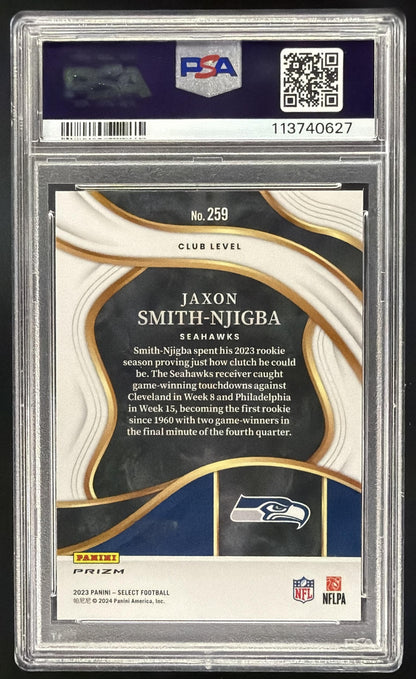 2023 Panini Select Jaxon Smith-Njigba #259 Dragon Scale Prizm /70 Club RC PSA 10