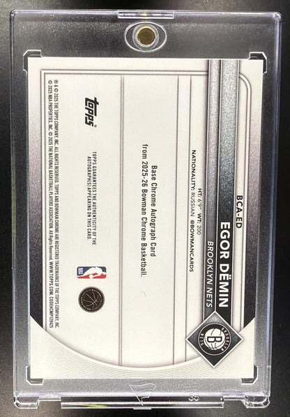 2025-26 Bowman Egor Demin #BCA-ED Chrome Auto Blue Geometric Refractor /150 RC