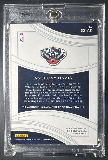 2015 Panini Immaculate Collection Anthony Davis #SS-AD Shadowbox Signatures /60 Auto