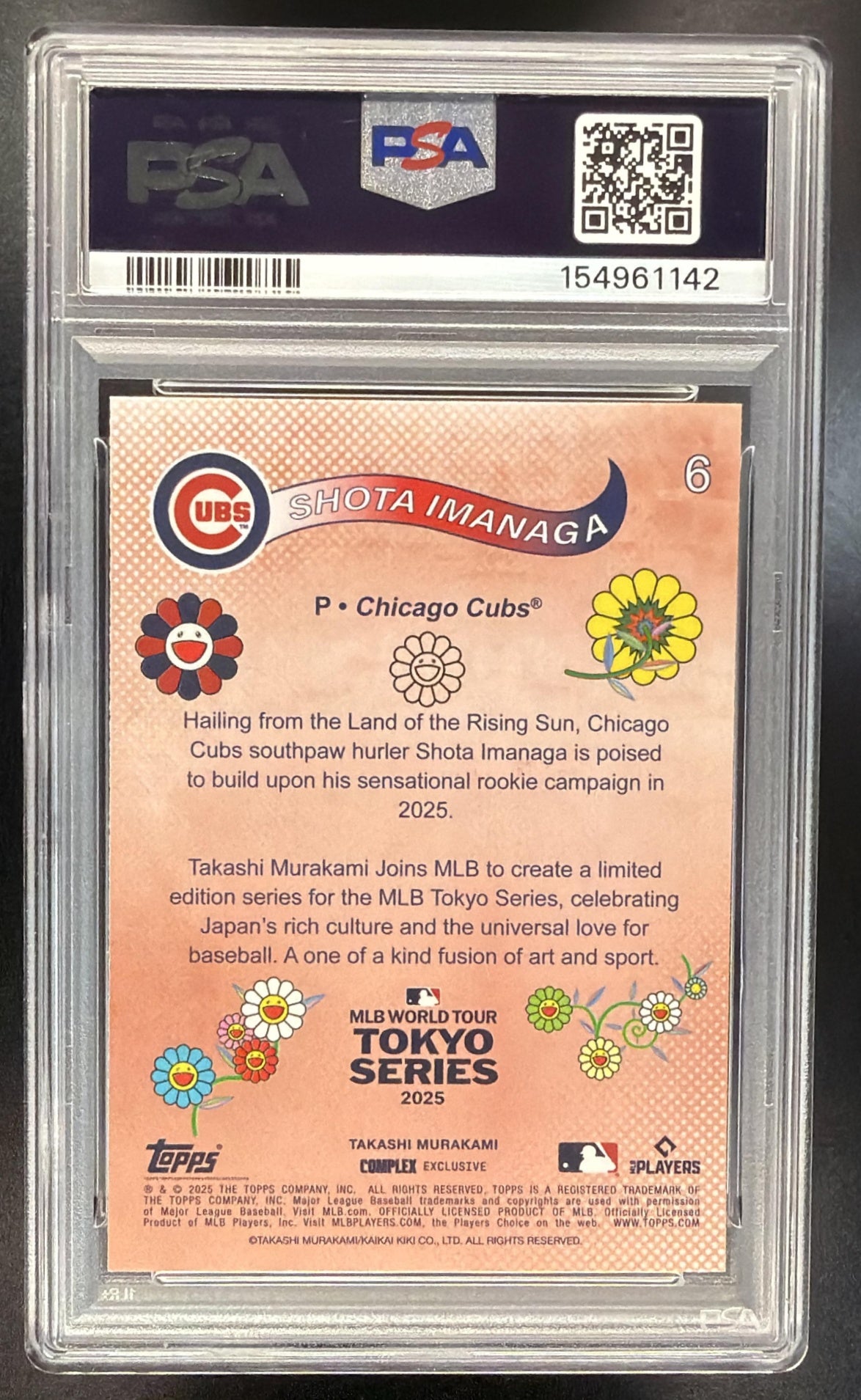 2025 Topps MLB World Tour Tokyo Series Takashi Murakami Exclusive Shota Imanaga #6 PSA 10
