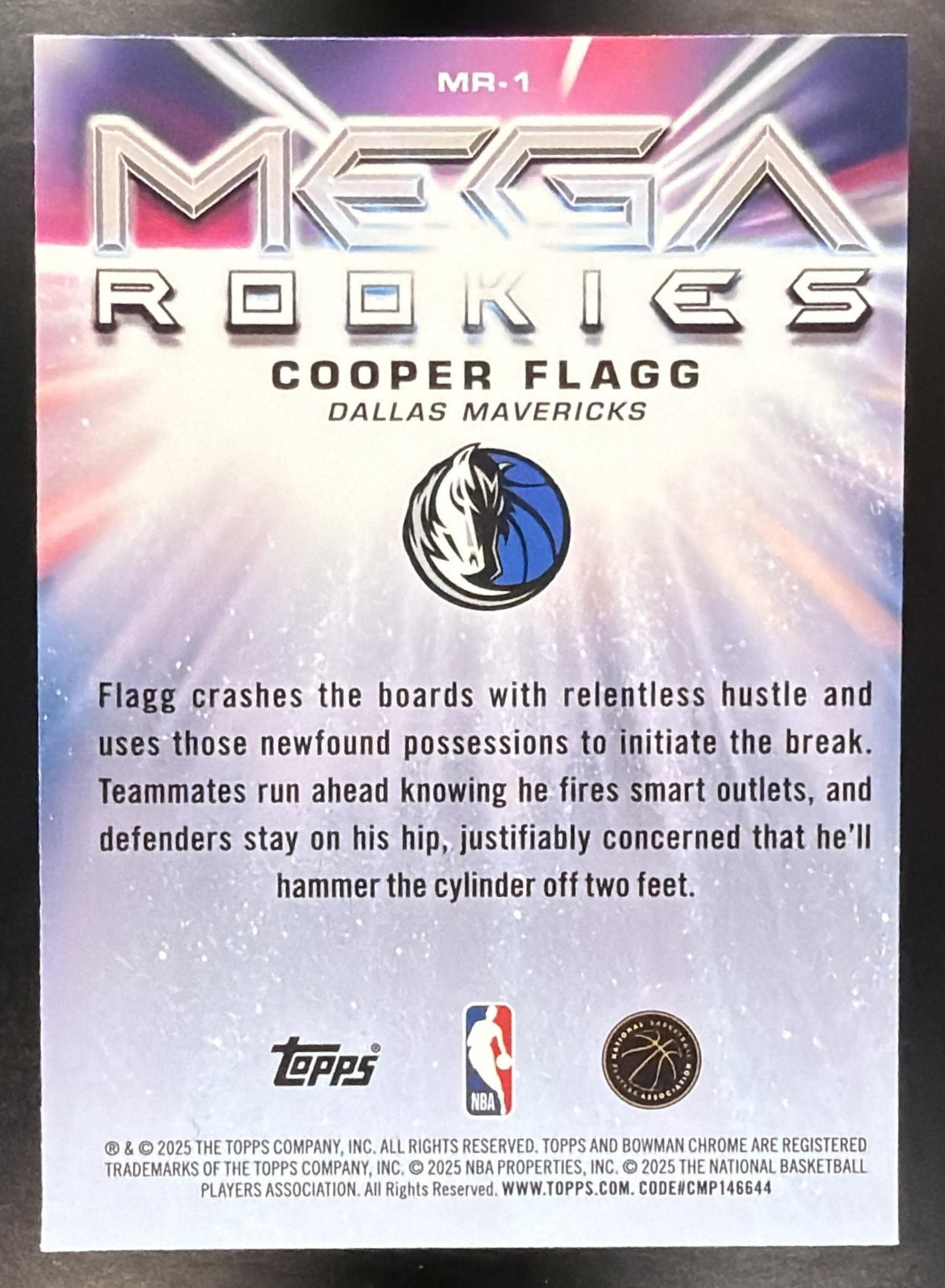 2025-26 Bowman Cooper Flagg #MR-1 Mega Rookies RC