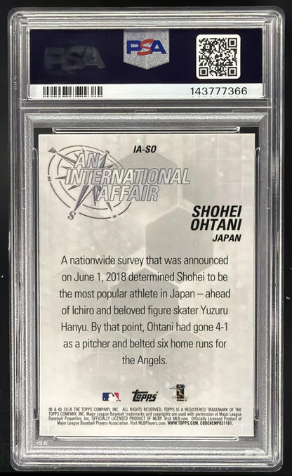 2018 Topps Chrome Update Shohei Ohtani #IA-SO An International Affair RC PSA 9
