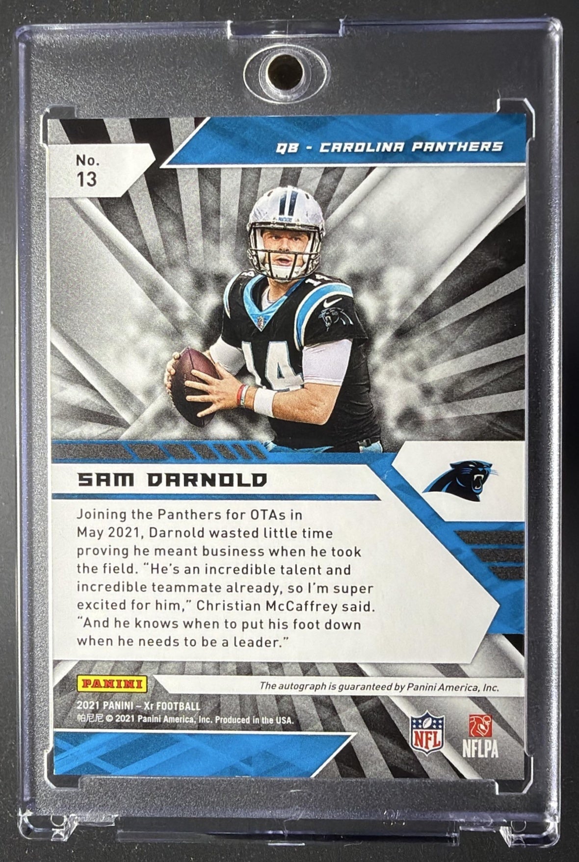 2021 Panini XR Sam Darnold #13 Gold Auto 10/10