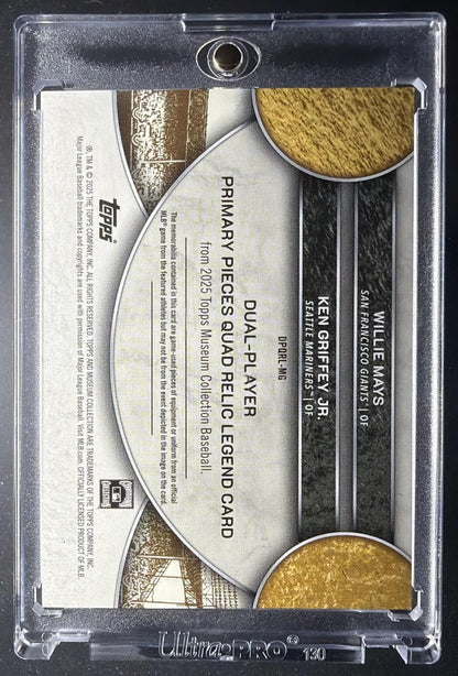 2025 Topps Museum Collection Willie Mays Ken Griffey Jr. #DPQRL-M Gold Patch /49