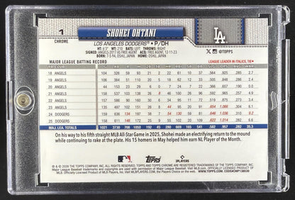 2026 Topps Chrome Shohei Ohtani #1 Green Raywave /99