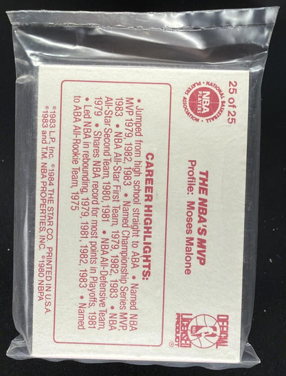 1983-84 Star Sixers Champs Moses Malone #1 Sixers Sealed