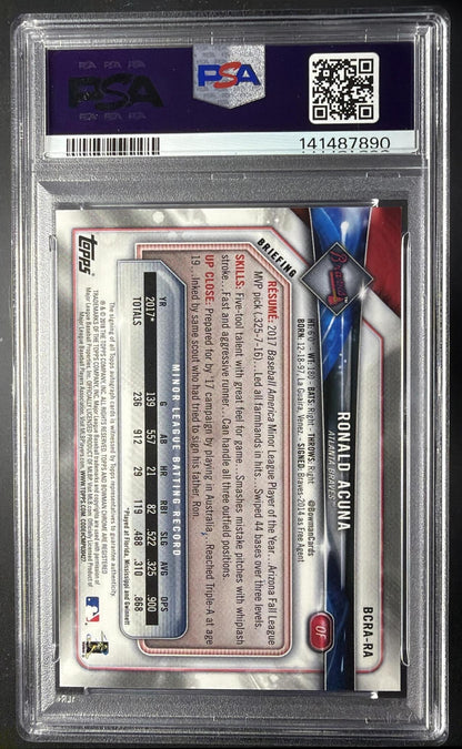 2018 Bowman Chrome Ronald Acuna #BCRA-RA Rookie Auto RC PSA 10