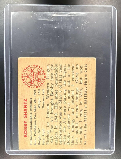 1950 Bowman Baseball Bobby Shantz #234 RC Athletics