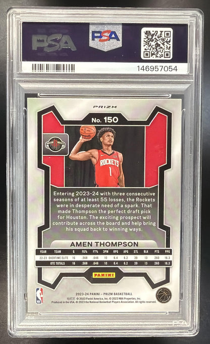 2023-24 Panini Prizm Amen Thompson #150 Prizms Red White and Blue RC PSA 10