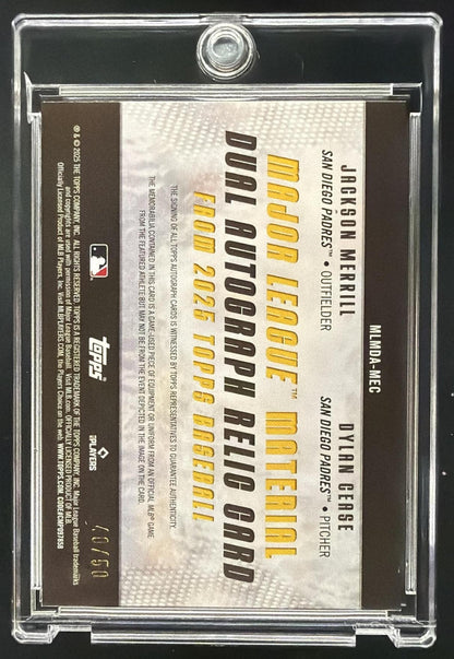 2025 Topps Museum Collection Jackson Merrill #SPQRA-JM Quad Relic Auto /99