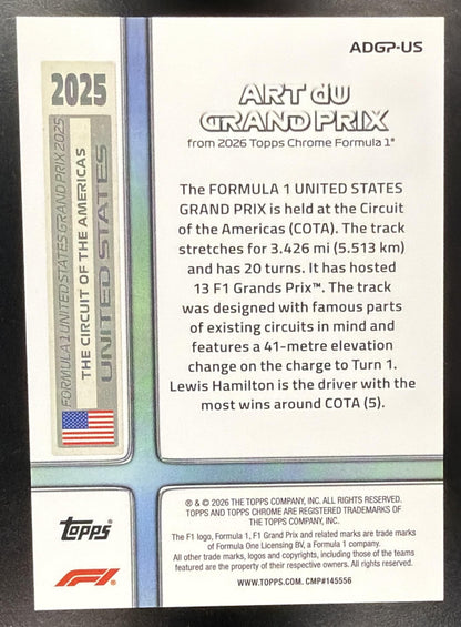 2026 Topps Chrome Formula 1 F1 Art Du Grand Prix #ADGP-US Case Hit