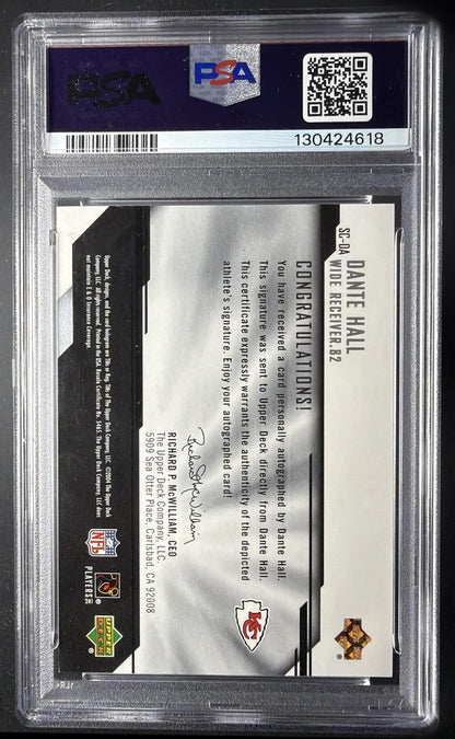 2004 Upper Deck Diamond Pro Sigs Dante Hall #SC-DA Platinum /10 Auto PSA 9
