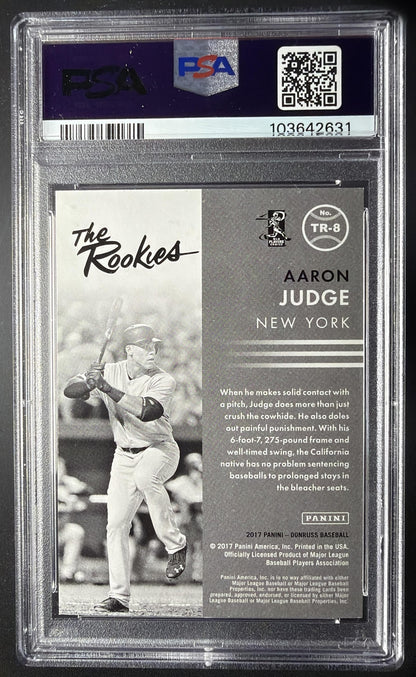 2017 Panini Donruss Aaron Judge #TR-8 The Rookies RC PSA 9