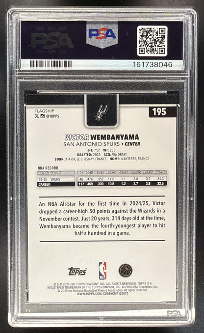 2025-26 Topps Flagship Basketball Victor Wembanyama #195 PSA 9