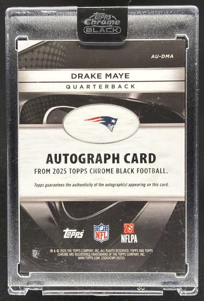 2025 Topps Chrome Black Drake Maye #AU-DMA Auto Orange Refractor 20/25