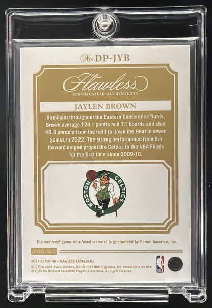 2021-22 Panini Flawless Jaylen Brown #DP-JYB Dual Patches /5