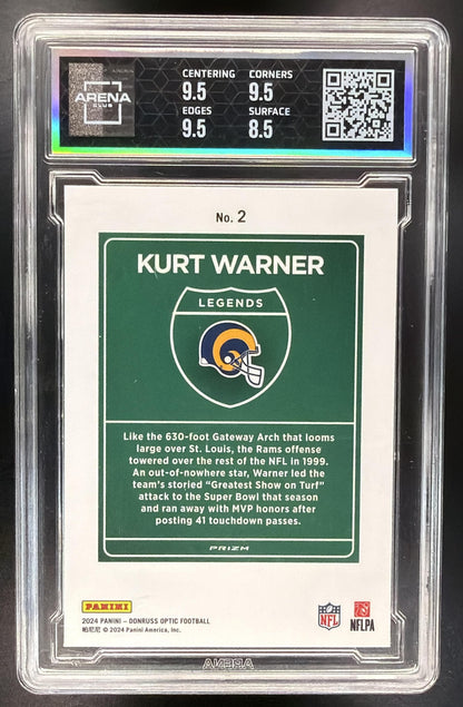2024 Panini Donruss Optic Kurt Warner #2 Downtown Legends SSP Arena Club 9