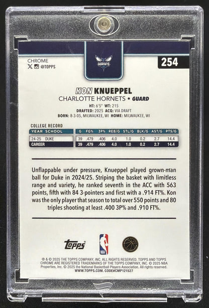 2025-26 Topps Chrome Kon Knueppel #254 Refractor RC