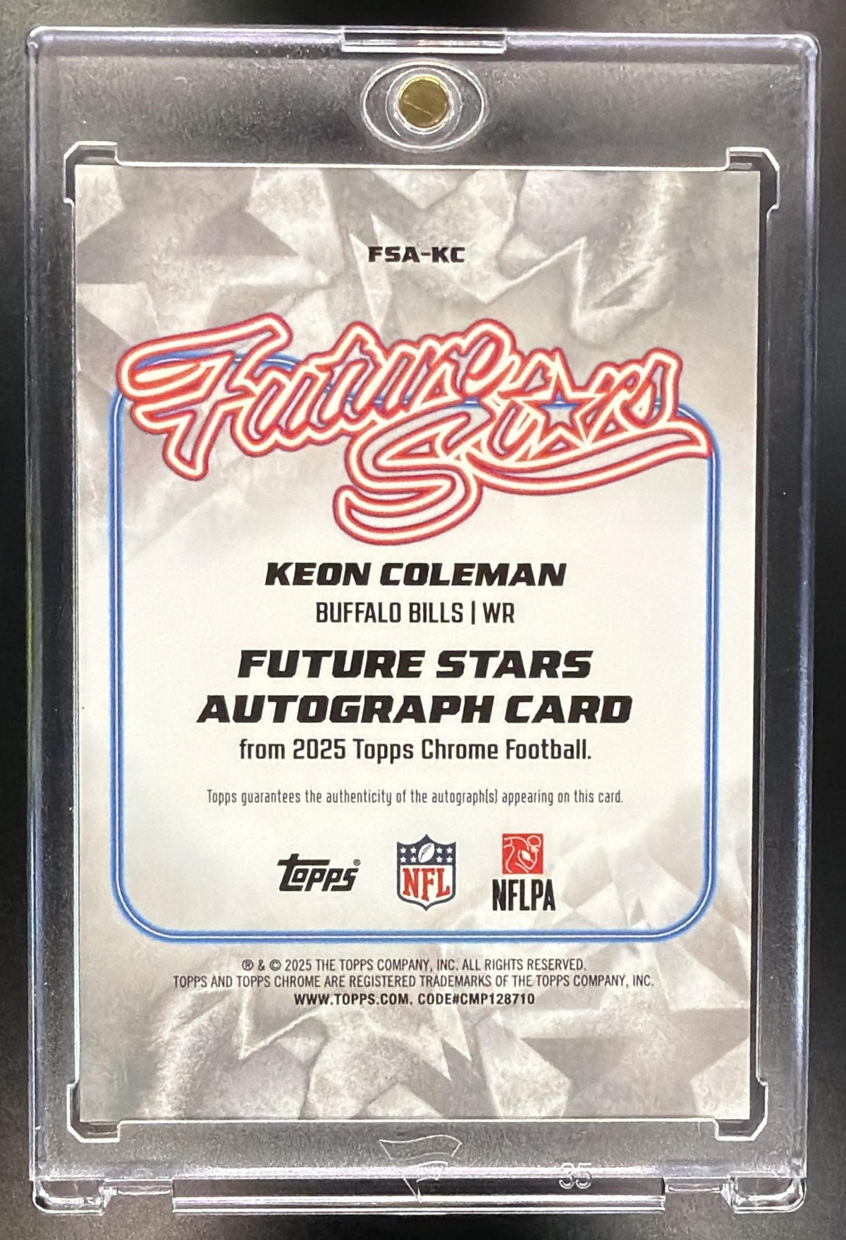 2025 Topps Chrome Keon Coleman #FSA-KC Future Stars Auto Black Refractor 5/10