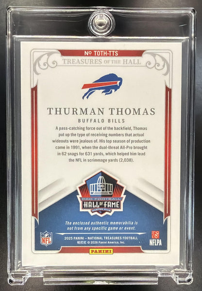 2025 Panini National Treasures Thurman Thomas #TOTH-TTS of the Hall Patch /10