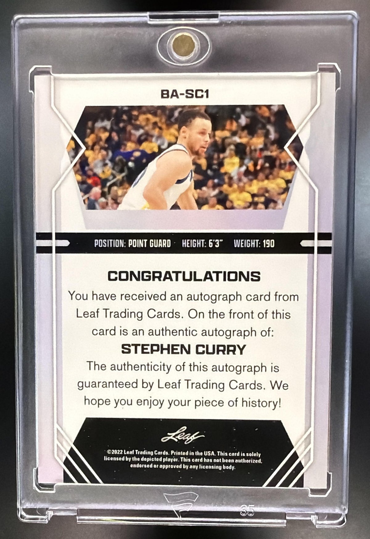 2022-23 Leaf Draft Stephen Curry #BA-SC1 Auto