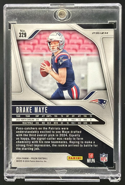 2024 Panini Prizm Drake Maye #329 Silver RC