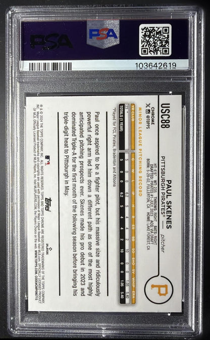 2024 Topps Chrome Update Paul Skenes #USC88 RC PSA 10
