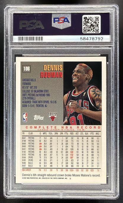 1997-98 Topps Dennis Rodman #106 PSA 10