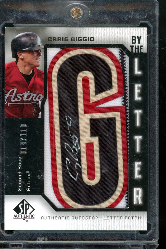 2006 SP Authentic Craig Biggio By the Letter Patch Auto 019/110