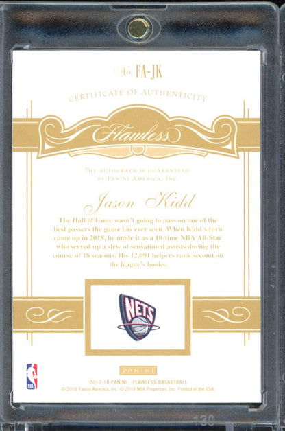 2017-18 Flawless Jason Kidd Gold Auto /10