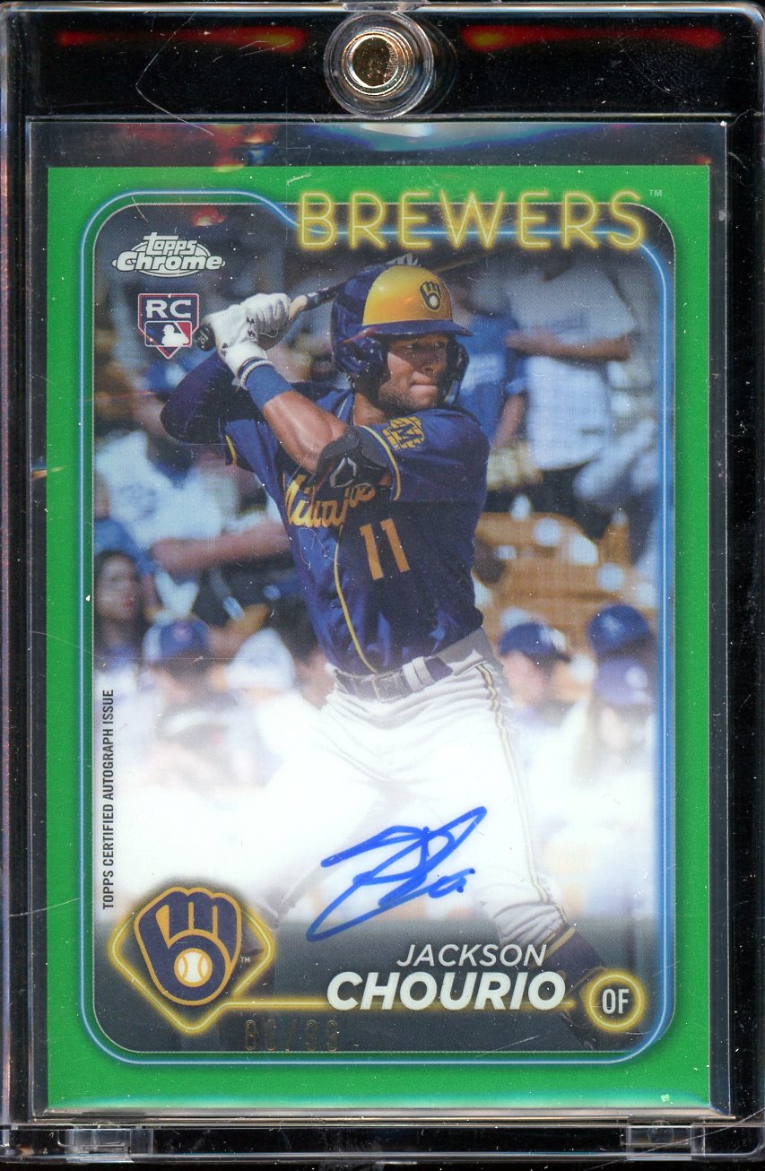 2024 Topps Chrome Jackson Chourio Green Rookie Auto /99