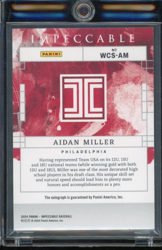 2024 Impeccable Aidan Miller White Color Ink Auto /10