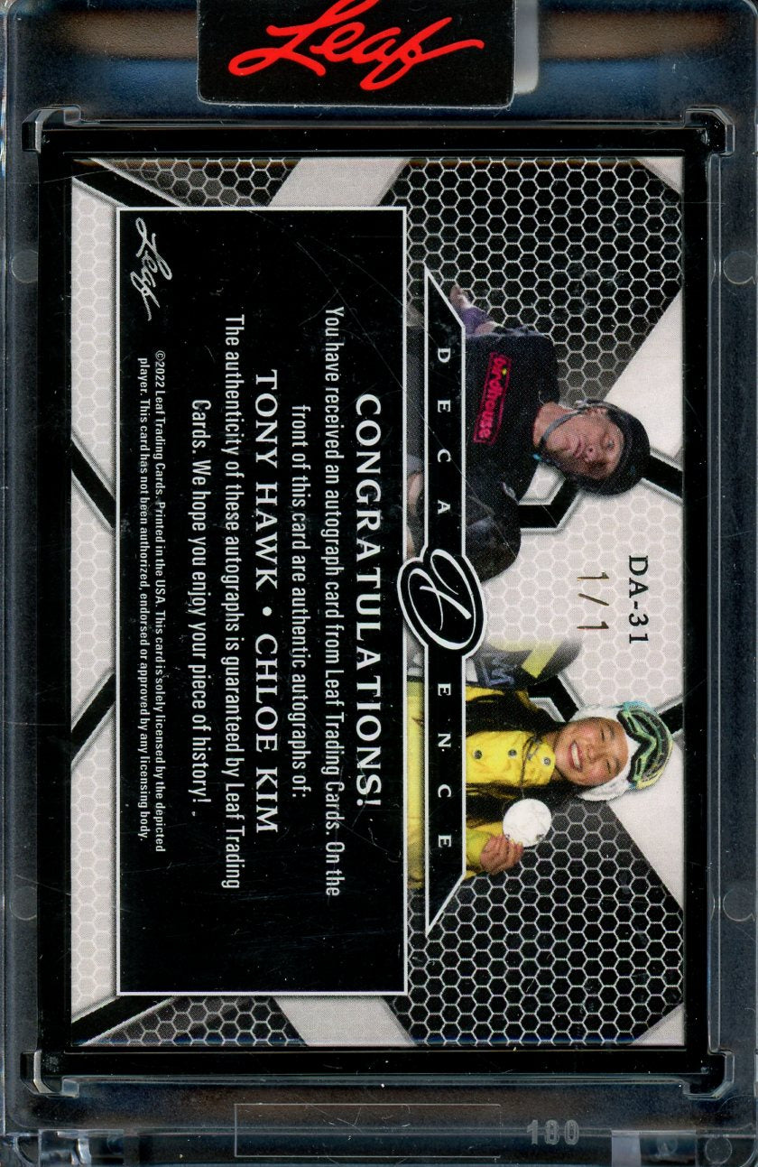 2022 Leaf Decadence Tony Hawk Chlow Kim Dual Auto 1/1