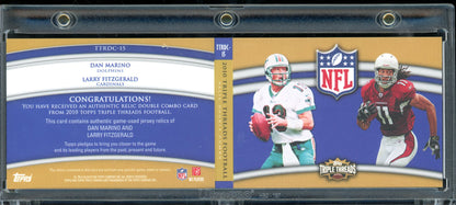 2010 Triple Threads Dan Marino Larry Fitzgerald Dual Booklet /27