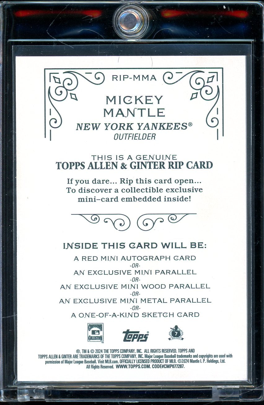 2024 Allen And Ginter Mickey Mantle Rip It /99