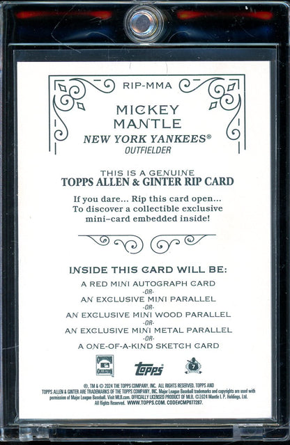 2024 Allen And Ginter Mickey Mantle Rip It /99