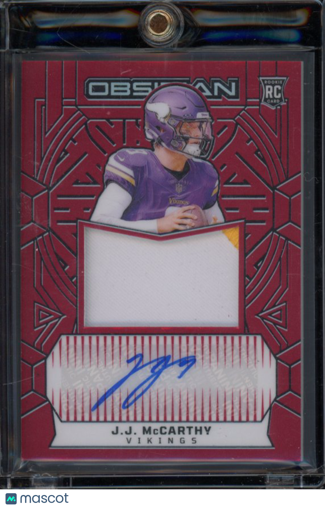 2024 Obsidian JJ Mccarthy Rookie Patch Auto /50