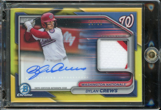 2024 Bowman Chrome Dylan Crews Patch Auto Gold Refractor 29/50