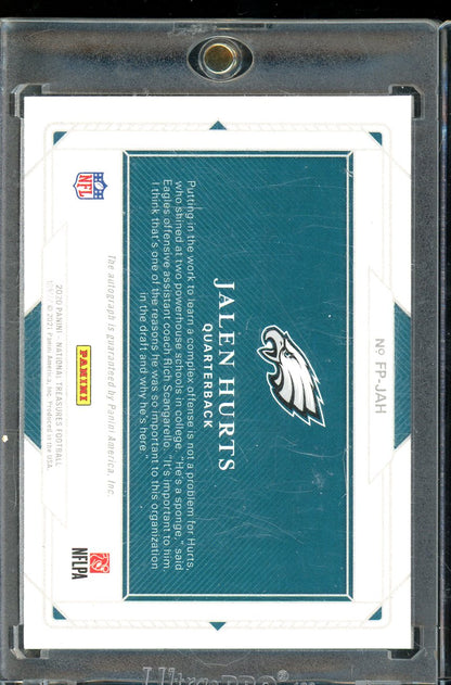 2020 National Treasures Jalen Hurts Field Pass Rookie Auto /99