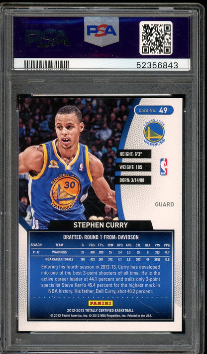 2012 Totally Certified Stephen Curry Totally Red 378/499 PSA 9