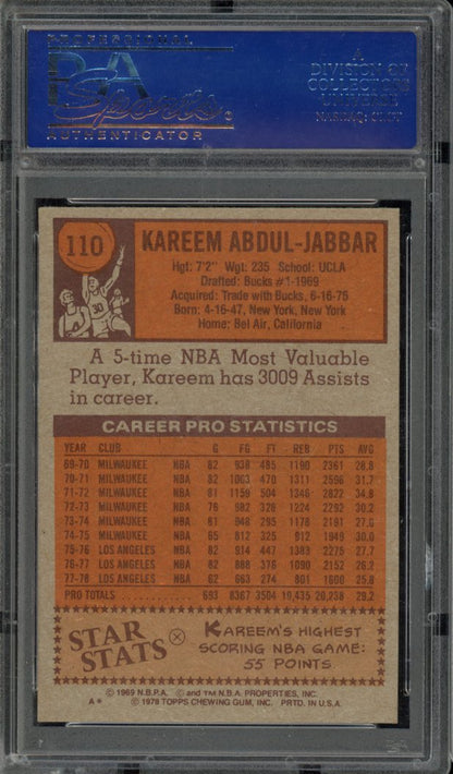 1978-79 Topps Kareem Abdul-Jabbar PSA 9