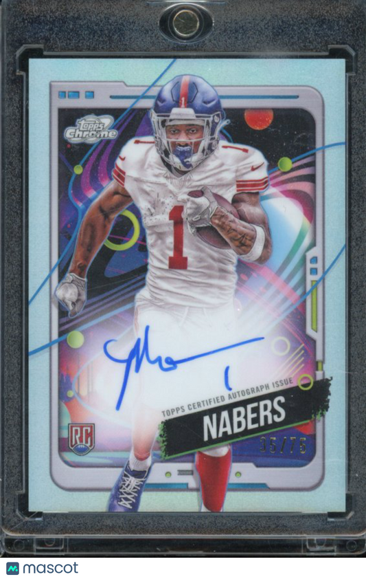 2024 Topps Chrome Cosmic Malik Nabers Refractor Rookie Auto