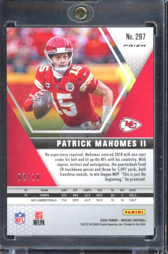 2020 Mosaic Patrick Mahomes MVPs Gold Disco No Huddle /10